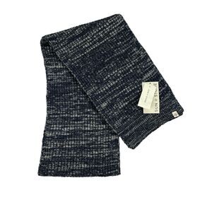 Sun + Stone Mens Solid Ribbed Knit Acrylic Blend Scarf Blue OS